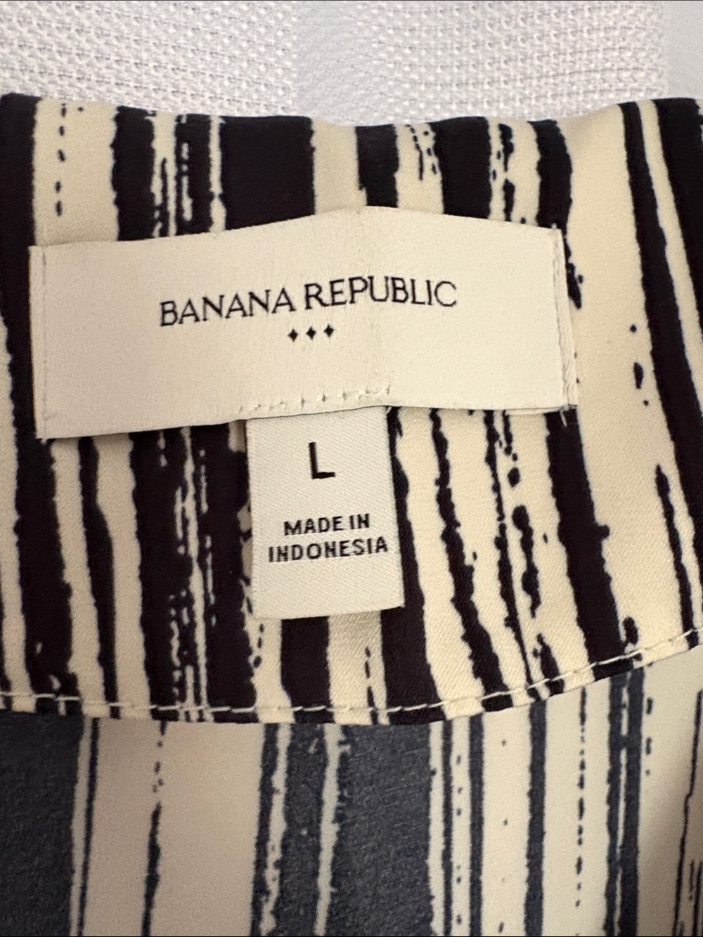 Banana Republic Black and White Striped Tie-Waist Midi Dress - Picture 2 of 4
